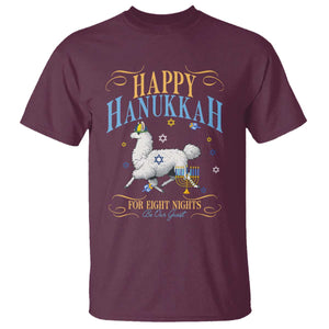 Funny Happy Hanukkah Llama Be Our Guest For Eight Nights Gift T Shirt Funny Hanukkah Gift TS12 Maroon Print Your Wear