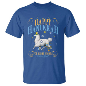Funny Happy Hanukkah Llama Be Our Guest For Eight Nights Gift T Shirt Funny Hanukkah Gift TS12 Royal Blue Print Your Wear