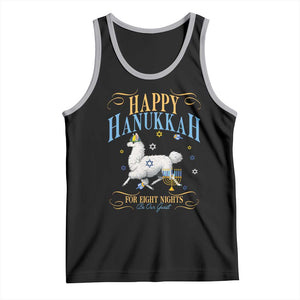 Funny Happy Hanukkah Llama Be Our Guest For Eight Nights Gift Tank Top Funny Hanukkah Gift TS12 Black Athletic Heather Print Your Wear