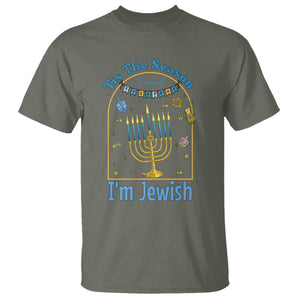 Funny Hanukkah Gift T Shirt Tis The Season To Remind Everyone Im Jewish TS12 Military Green Print Your Wear