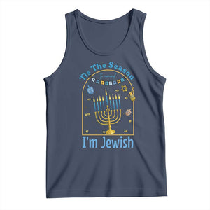 Funny Hanukkah Gift Tank Top Tis The Season To Remind Everyone Im Jewish TS12 Navy Print Your Wear
