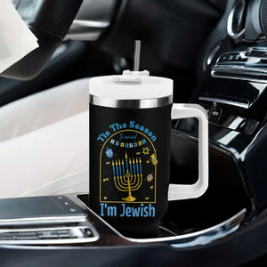 Funny Hanukkah Gift Tumbler With Handle Tis The Season To Remind Everyone Im Jewish TS12 Print Your Wear