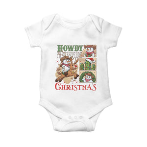 Funny Snowman Cowboy Howdy Christmas Baby Onesie Western Holiday Gift TS12 White Print Your Wear