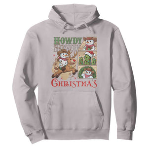 Funny Snowman Cowboy Howdy Christmas Hoodie Western Holiday Gift TS12 Ice Gray Print Your Wear