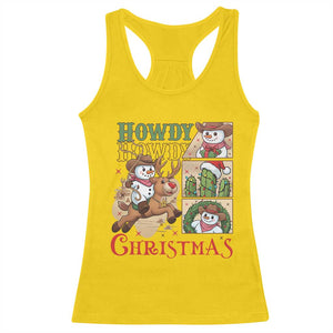 Funny Snowman Cowboy Howdy Christmas Racerback Tank Top Western Holiday Gift TS12 Daisy Print Your Wear