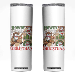 Funny Snowman Cowboy Howdy Christmas Skinny Tumbler Western Holiday Gift TS12 White Print Your Wear