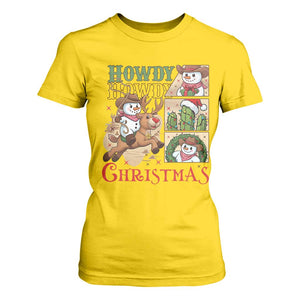 Funny Snowman Cowboy Howdy Christmas T Shirt For Women Western Holiday Gift TS12 Daisy Print Your Wear