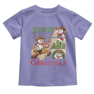 Funny Snowman Cowboy Howdy Christmas Toddler T Shirt Western Holiday Gift TS12 Violet Print Your Wear