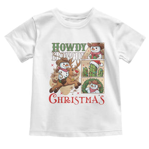 Funny Snowman Cowboy Howdy Christmas Toddler T Shirt Western Holiday Gift TS12 White Print Your Wear