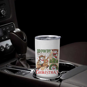 Funny Snowman Cowboy Howdy Christmas Tumbler Cup Western Holiday Gift TS12 Print Your Wear