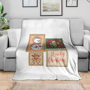 Howdy Christmas Postage Stamp Throw Blanket Western Life Holiday Gift TS12 Print Your Wear