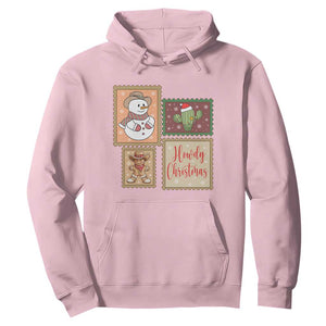 Howdy Christmas Postage Stamp Hoodie Western Life Holiday Gift TS12 Light Pink Print Your Wear