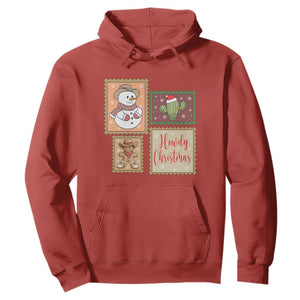 Howdy Christmas Postage Stamp Hoodie Western Life Holiday Gift TS12 Red Print Your Wear