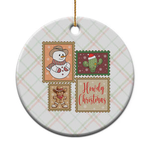 Howdy Christmas Postage Stamp Ceramic Ornament Western Life Holiday Gift TS12 1pc Christmas Plaid Print Your Wear