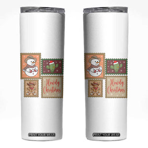 Howdy Christmas Postage Stamp Skinny Tumbler Western Life Holiday Gift TS12 White Print Your Wear