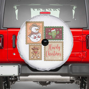 Howdy Christmas Postage Stamp Spare Tire Cover Western Life Holiday Gift TS12 White Print Your Wear