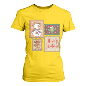 Howdy Christmas Postage Stamp T Shirt For Women Western Life Holiday Gift TS12 Daisy Print Your Wear