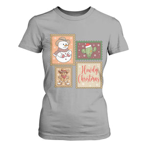 Howdy Christmas Postage Stamp T Shirt For Women Western Life Holiday Gift TS12 Sport Gray Print Your Wear
