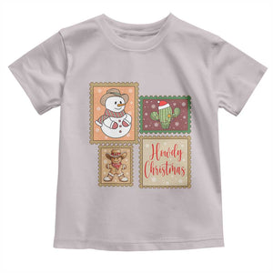 Howdy Christmas Postage Stamp Toddler T Shirt Western Life Holiday Gift TS12 Ice Gray Print Your Wear