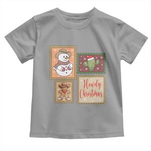 Howdy Christmas Postage Stamp Toddler T Shirt Western Life Holiday Gift TS12 Sport Gray Print Your Wear
