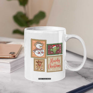 Howdy Christmas Postage Stamp Coffee Mug Western Life Holiday Gift TS12 Print Your Wear