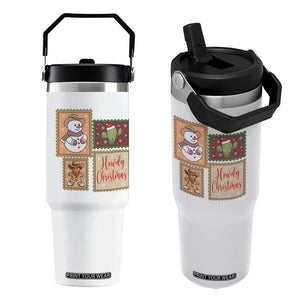 Howdy Christmas Postage Stamp Flip Straw Tumbler Western Life Holiday Gift TS12 One Size: 30 oz White Print Your Wear