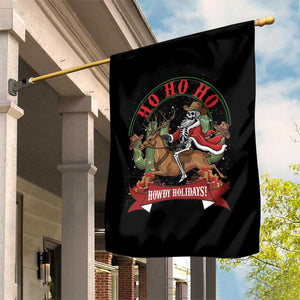 Funny Western Skeleton Cowboy Christmas Garden Flag Howdy Holidays TS12 Print Your Wear