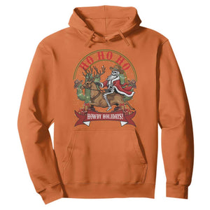 Funny Western Skeleton Cowboy Christmas Hoodie Howdy Holidays TS12 Orange Print Your Wear