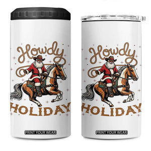 Black Santa Howdy Western Cowboy 4 in 1 Can Cooler Tumbler Christmas Gift TS12 One Size: 16 oz White Print Your Wear