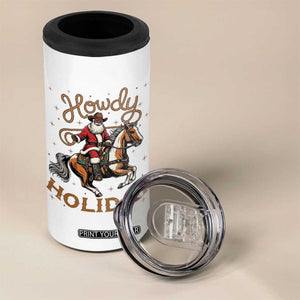 Black Santa Howdy Western Cowboy 4 in 1 Can Cooler Tumbler Christmas Gift TS12 Print Your Wear