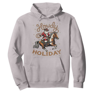 Black Santa Howdy Western Cowboy Hoodie Christmas Gift TS12 Ice Gray Print Your Wear