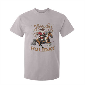 Black Santa Howdy Western Cowboy T Shirt For Kid Christmas Gift TS12 Ice Gray Print Your Wear