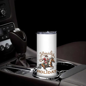 Black Santa Howdy Western Cowboy Skinny Tumbler Christmas Gift TS12 Print Your Wear