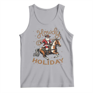 Black Santa Howdy Western Cowboy Tank Top Christmas Gift TS12 Athletic Heather Print Your Wear
