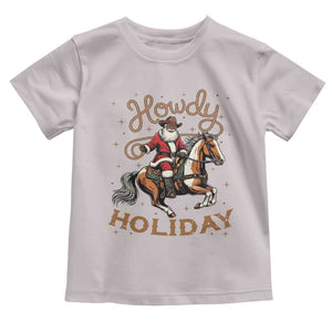 Black Santa Howdy Western Cowboy Toddler T Shirt Christmas Gift TS12 Ice Gray Print Your Wear