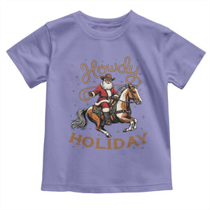 Black Santa Howdy Western Cowboy Toddler T Shirt Christmas Gift TS12 Violet Print Your Wear