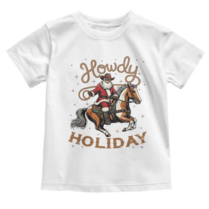 Black Santa Howdy Western Cowboy Toddler T Shirt Christmas Gift TS12 White Print Your Wear