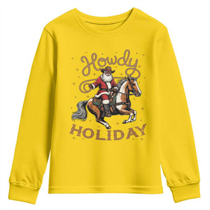 Black Santa Howdy Western Cowboy Youth Sweatshirt Christmas Gift TS12 Daisy Print Your Wear