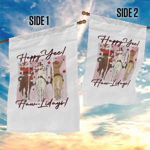 Western Christmas Horse Rider Garden Flag Happy Yee Haw Lidays TS12 Print Your Wear