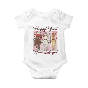 Western Christmas Horse Rider Baby Onesie Happy Yee Haw Lidays TS12 White Print Your Wear