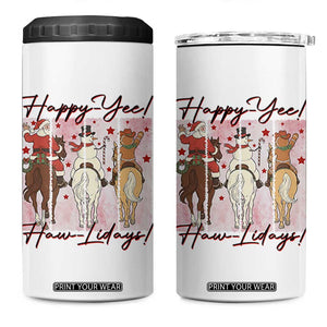 Western Christmas Horse Rider 4 in 1 Can Cooler Tumbler Happy Yee Haw Lidays TS12 One Size: 16 oz White Print Your Wear