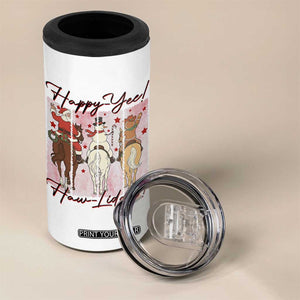Western Christmas Horse Rider 4 in 1 Can Cooler Tumbler Happy Yee Haw Lidays TS12 Print Your Wear