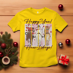 Western Christmas Horse Rider T Shirt Happy Yee Haw Lidays TS12 Daisy Print Your Wear