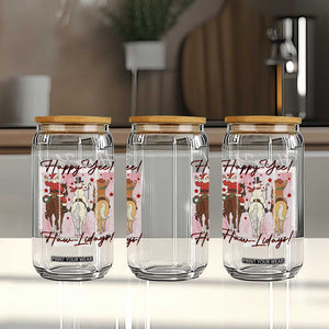 Western Christmas Horse Rider Glass Can Happy Yee Haw Lidays TS12 Print Your Wear