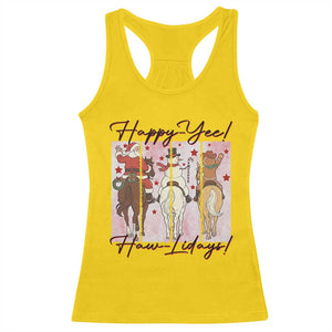 Western Christmas Horse Rider Racerback Tank Top Happy Yee Haw Lidays TS12 Daisy Print Your Wear