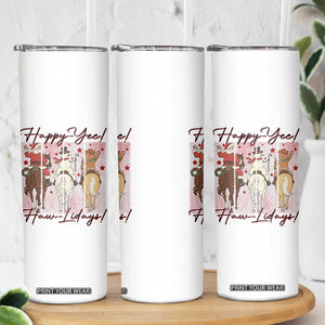 Western Christmas Horse Rider Skinny Tumbler Happy Yee Haw Lidays TS12 Print Your Wear