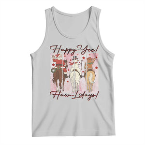 Western Christmas Horse Rider Tank Top Happy Yee Haw Lidays TS12 Ash Print Your Wear