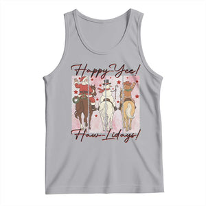 Western Christmas Horse Rider Tank Top Happy Yee Haw Lidays TS12 Athletic Heather Print Your Wear