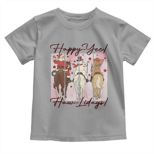 Western Christmas Horse Rider Toddler T Shirt Happy Yee Haw Lidays TS12 Sport Gray Print Your Wear