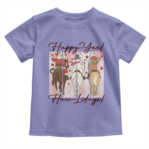 Western Christmas Horse Rider Toddler T Shirt Happy Yee Haw Lidays TS12 Violet Print Your Wear
